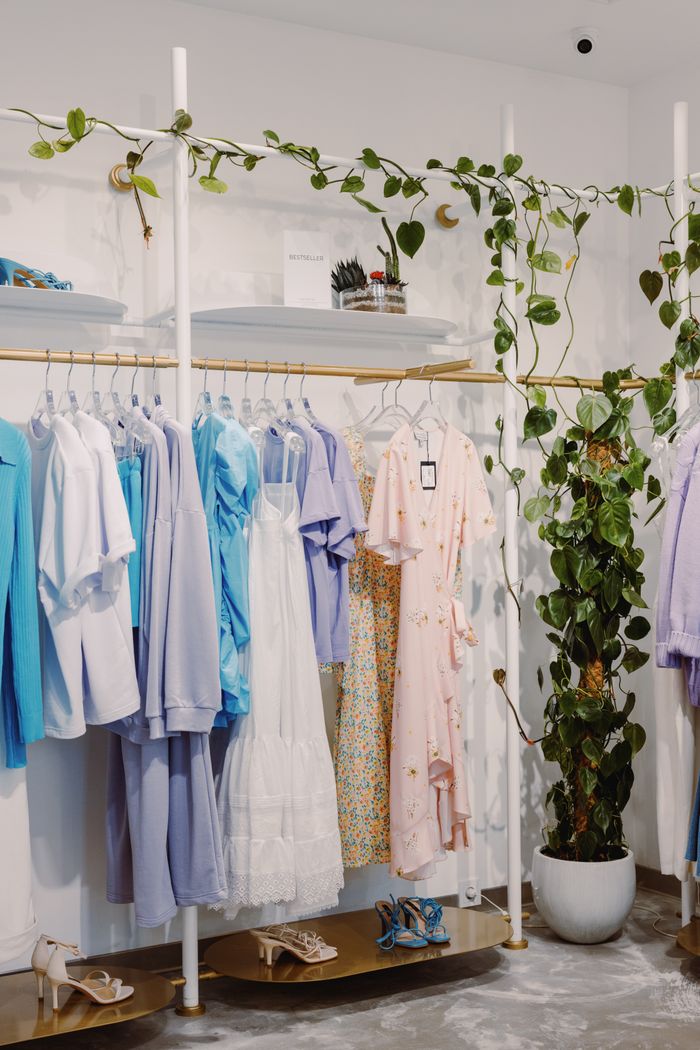 The Art of Drawing Readers In: Your attractive post title goes here Stylish dresses and outfits on display in a modern boutique shop.